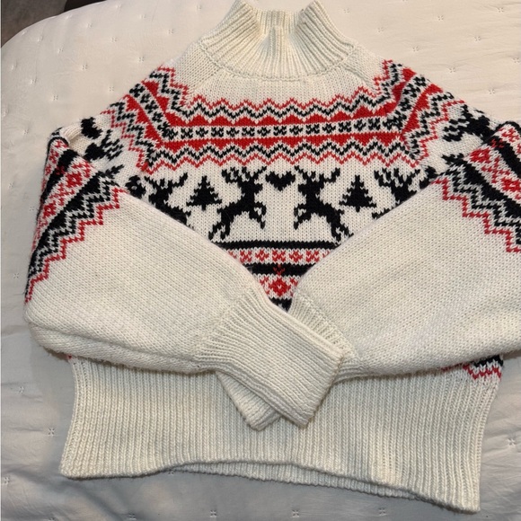 H&M Sweaters - H&M Women’s Oversized Fair Isle Sweater Mock Neck Sweater Size Small